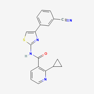 molecular formula C19H14N4OS B6710875 N-[4-(3-cyanophenyl)-1,3-thiazol-2-yl]-2-cyclopropylpyridine-3-carboxamide 