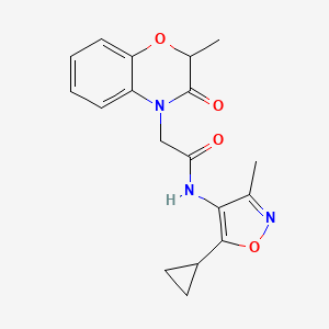 molecular formula C18H19N3O4 B6710882 N-(5-cyclopropyl-3-methyl-1,2-oxazol-4-yl)-2-(2-methyl-3-oxo-1,4-benzoxazin-4-yl)acetamide 