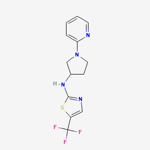 molecular formula C13H13F3N4S B6711071 N-(1-pyridin-2-ylpyrrolidin-3-yl)-5-(trifluoromethyl)-1,3-thiazol-2-amine 