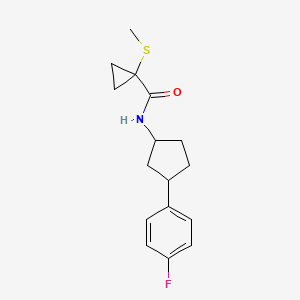 molecular formula C16H20FNOS B6711214 N-[3-(4-fluorophenyl)cyclopentyl]-1-methylsulfanylcyclopropane-1-carboxamide 