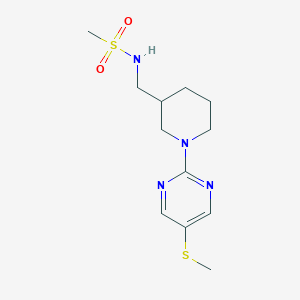 molecular formula C12H20N4O2S2 B6711407 N-[[1-(5-methylsulfanylpyrimidin-2-yl)piperidin-3-yl]methyl]methanesulfonamide 