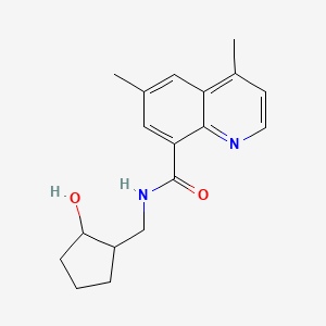 molecular formula C18H22N2O2 B6711415 N-[(2-hydroxycyclopentyl)methyl]-4,6-dimethylquinoline-8-carboxamide 