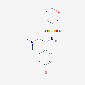 molecular formula C16H26N2O4S B6711418 N-[2-(dimethylamino)-1-(4-methoxyphenyl)ethyl]oxane-3-sulfonamide 