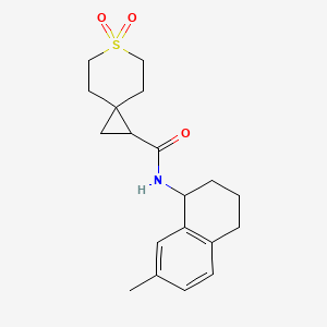 molecular formula C19H25NO3S B6711439 N-(7-methyl-1,2,3,4-tetrahydronaphthalen-1-yl)-6,6-dioxo-6lambda6-thiaspiro[2.5]octane-2-carboxamide 