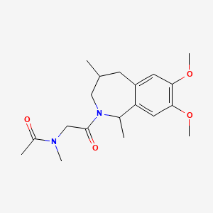 molecular formula C19H28N2O4 B6711546 N-[2-(7,8-dimethoxy-1,4-dimethyl-1,3,4,5-tetrahydro-2-benzazepin-2-yl)-2-oxoethyl]-N-methylacetamide 