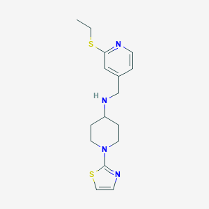 molecular formula C16H22N4S2 B6711596 N-[(2-ethylsulfanylpyridin-4-yl)methyl]-1-(1,3-thiazol-2-yl)piperidin-4-amine 