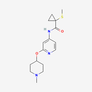 molecular formula C16H23N3O2S B6711640 N-[2-(1-methylpiperidin-4-yl)oxypyridin-4-yl]-1-methylsulfanylcyclopropane-1-carboxamide 