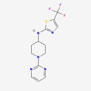 molecular formula C13H14F3N5S B6711652 N-(1-pyrimidin-2-ylpiperidin-4-yl)-5-(trifluoromethyl)-1,3-thiazol-2-amine 