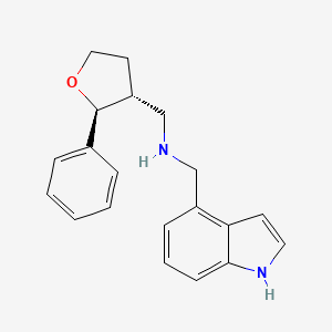 molecular formula C20H22N2O B6711697 N-(1H-indol-4-ylmethyl)-1-[(2S,3R)-2-phenyloxolan-3-yl]methanamine 