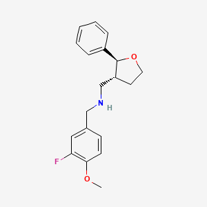 molecular formula C19H22FNO2 B6711702 N-[(3-fluoro-4-methoxyphenyl)methyl]-1-[(2S,3R)-2-phenyloxolan-3-yl]methanamine 