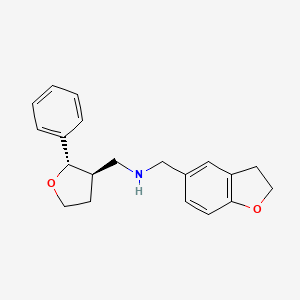 molecular formula C20H23NO2 B6711709 N-(2,3-dihydro-1-benzofuran-5-ylmethyl)-1-[(2S,3R)-2-phenyloxolan-3-yl]methanamine 