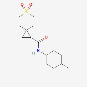 molecular formula C16H27NO3S B6712103 N-(3,4-dimethylcyclohexyl)-6,6-dioxo-6lambda6-thiaspiro[2.5]octane-2-carboxamide 