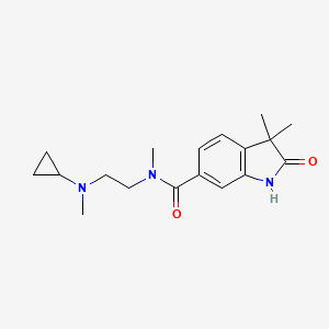 molecular formula C18H25N3O2 B6712153 N-[2-[cyclopropyl(methyl)amino]ethyl]-N,3,3-trimethyl-2-oxo-1H-indole-6-carboxamide 