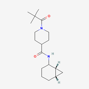 molecular formula C18H30N2O2 B6712224 N-[(1R,6S)-2-bicyclo[4.1.0]heptanyl]-1-(2,2-dimethylpropanoyl)piperidine-4-carboxamide 