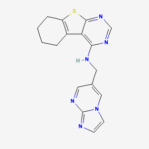 molecular formula C17H16N6S B6712252 N-(imidazo[1,2-a]pyrimidin-6-ylmethyl)-5,6,7,8-tetrahydro-[1]benzothiolo[2,3-d]pyrimidin-4-amine 