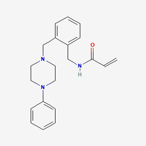 molecular formula C21H25N3O B6712288 N-[[2-[(4-phenylpiperazin-1-yl)methyl]phenyl]methyl]prop-2-enamide 