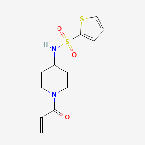 molecular formula C12H16N2O3S2 B6712296 N-(1-prop-2-enoylpiperidin-4-yl)thiophene-2-sulfonamide 