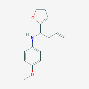 molecular formula C15H17NO2 B067123 (1-Furan-2-yl-but-3-enyl)-(4-methoxy-phenyl)-amine CAS No. 173416-01-8