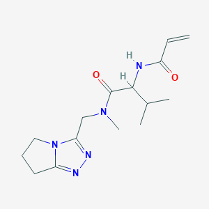 molecular formula C15H23N5O2 B6712596 n,3-Dimethyl-2-(prop-2-enamido)-n-({5h,6h,7h-pyrrolo[2,1-c][1,2,4]triazol-3-yl}methyl)butanamide 
