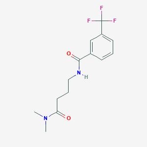 molecular formula C14H17F3N2O2 B6712673 N-[4-(dimethylamino)-4-oxobutyl]-3-(trifluoromethyl)benzamide 