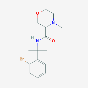 molecular formula C15H21BrN2O2 B6712682 N-[2-(2-bromophenyl)propan-2-yl]-4-methylmorpholine-3-carboxamide 