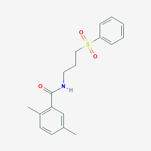 molecular formula C18H21NO3S B6712686 N-[3-(benzenesulfonyl)propyl]-2,5-dimethylbenzamide 