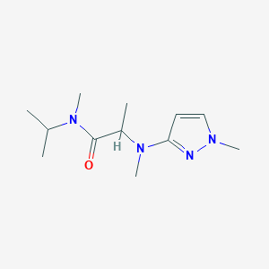 molecular formula C12H22N4O B6712787 N-methyl-2-[methyl-(1-methylpyrazol-3-yl)amino]-N-propan-2-ylpropanamide 