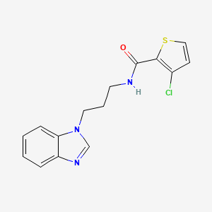 molecular formula C15H14ClN3OS B6712813 N-[3-(benzimidazol-1-yl)propyl]-3-chlorothiophene-2-carboxamide 