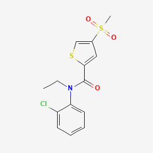 molecular formula C14H14ClNO3S2 B6712878 N-(2-chlorophenyl)-N-ethyl-4-methylsulfonylthiophene-2-carboxamide 