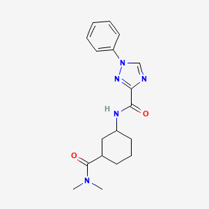 molecular formula C18H23N5O2 B6712996 N-[3-(dimethylcarbamoyl)cyclohexyl]-1-phenyl-1,2,4-triazole-3-carboxamide 