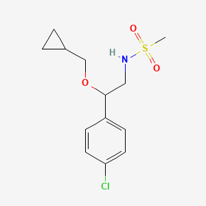 molecular formula C13H18ClNO3S B6713045 N-[2-(4-chlorophenyl)-2-(cyclopropylmethoxy)ethyl]methanesulfonamide 
