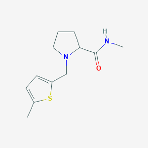 molecular formula C12H18N2OS B6713074 N-methyl-1-[(5-methylthiophen-2-yl)methyl]pyrrolidine-2-carboxamide 