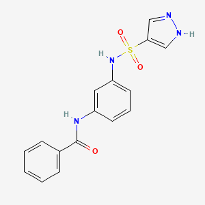 molecular formula C16H14N4O3S B6713089 N-[3-(1H-pyrazol-4-ylsulfonylamino)phenyl]benzamide 