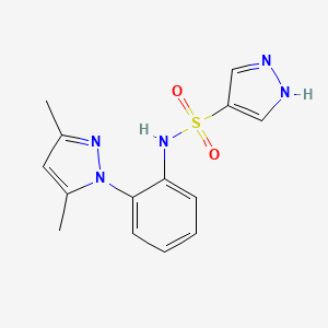 molecular formula C14H15N5O2S B6713104 N-[2-(3,5-dimethylpyrazol-1-yl)phenyl]-1H-pyrazole-4-sulfonamide 