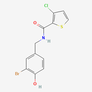 molecular formula C12H9BrClNO2S B6713201 N-[(3-bromo-4-hydroxyphenyl)methyl]-3-chlorothiophene-2-carboxamide 