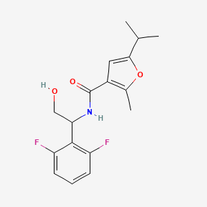 molecular formula C17H19F2NO3 B6713206 N-[1-(2,6-difluorophenyl)-2-hydroxyethyl]-2-methyl-5-propan-2-ylfuran-3-carboxamide 