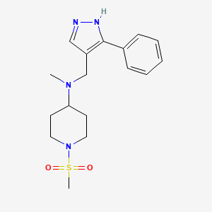 molecular formula C17H24N4O2S B6713255 N-methyl-1-methylsulfonyl-N-[(5-phenyl-1H-pyrazol-4-yl)methyl]piperidin-4-amine 