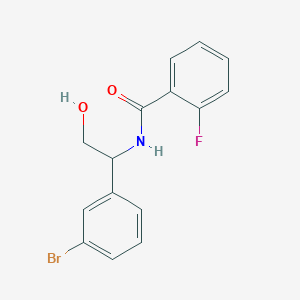 molecular formula C15H13BrFNO2 B6713358 N-[1-(3-bromophenyl)-2-hydroxyethyl]-2-fluorobenzamide 