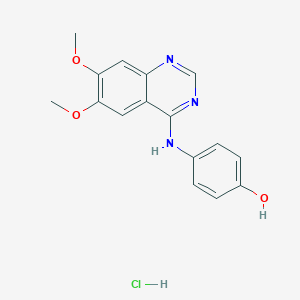 molecular formula C16H16ClN3O3 B067134 4-(4-Hydroxyanilino)-6,7-dimethoxyquinazoline hydrochloride CAS No. 188829-39-2