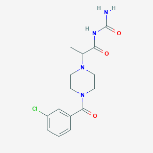 molecular formula C15H19ClN4O3 B6713440 N-carbamoyl-2-[4-(3-chlorobenzoyl)piperazin-1-yl]propanamide 