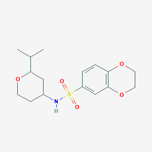 molecular formula C16H23NO5S B6713443 N-(2-propan-2-yloxan-4-yl)-2,3-dihydro-1,4-benzodioxine-6-sulfonamide 