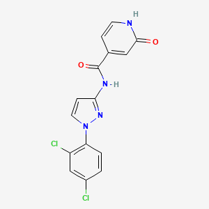molecular formula C15H10Cl2N4O2 B6713497 N-[1-(2,4-dichlorophenyl)pyrazol-3-yl]-2-oxo-1H-pyridine-4-carboxamide 