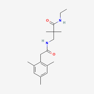 molecular formula C18H28N2O2 B6713553 N-ethyl-2,2-dimethyl-3-[[2-(2,4,6-trimethylphenyl)acetyl]amino]propanamide 
