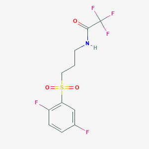 molecular formula C11H10F5NO3S B6713587 N-[3-(2,5-difluorophenyl)sulfonylpropyl]-2,2,2-trifluoroacetamide 