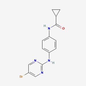 molecular formula C14H13BrN4O B6713613 N-[4-[(5-bromopyrimidin-2-yl)amino]phenyl]cyclopropanecarboxamide 