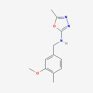 molecular formula C12H15N3O2 B6713623 N-[(3-methoxy-4-methylphenyl)methyl]-5-methyl-1,3,4-oxadiazol-2-amine 