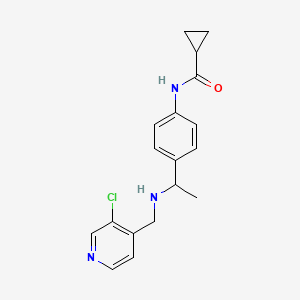 molecular formula C18H20ClN3O B6713627 N-[4-[1-[(3-chloropyridin-4-yl)methylamino]ethyl]phenyl]cyclopropanecarboxamide 