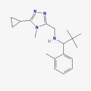 molecular formula C19H28N4 B6713635 N-[(5-cyclopropyl-4-methyl-1,2,4-triazol-3-yl)methyl]-2,2-dimethyl-1-(2-methylphenyl)propan-1-amine 