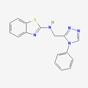 molecular formula C16H13N5S B6713641 N-[(4-phenyl-1,2,4-triazol-3-yl)methyl]-1,3-benzothiazol-2-amine 