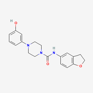molecular formula C19H21N3O3 B6713736 N-(2,3-dihydro-1-benzofuran-5-yl)-4-(3-hydroxyphenyl)piperazine-1-carboxamide 